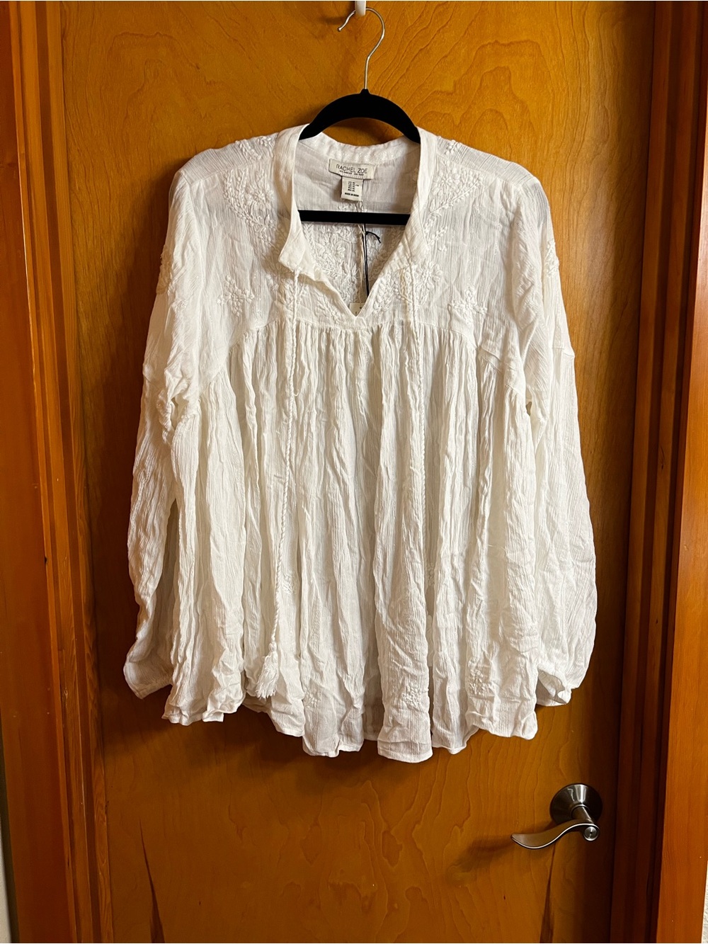 Rachel Zoe White Embroidered Peasant Tunic